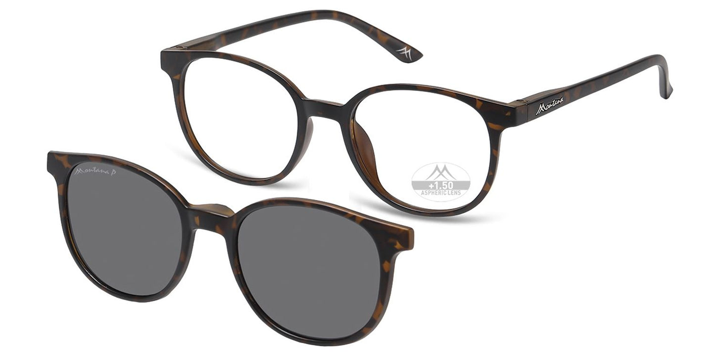 Montana Leesbril/zonnebril MRC2A + Clip-on Turtle