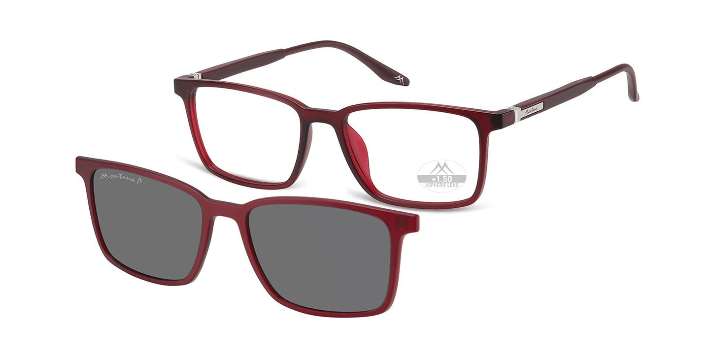 Montana Leesbril/zonnebril MRC3C + Clip-on Rood