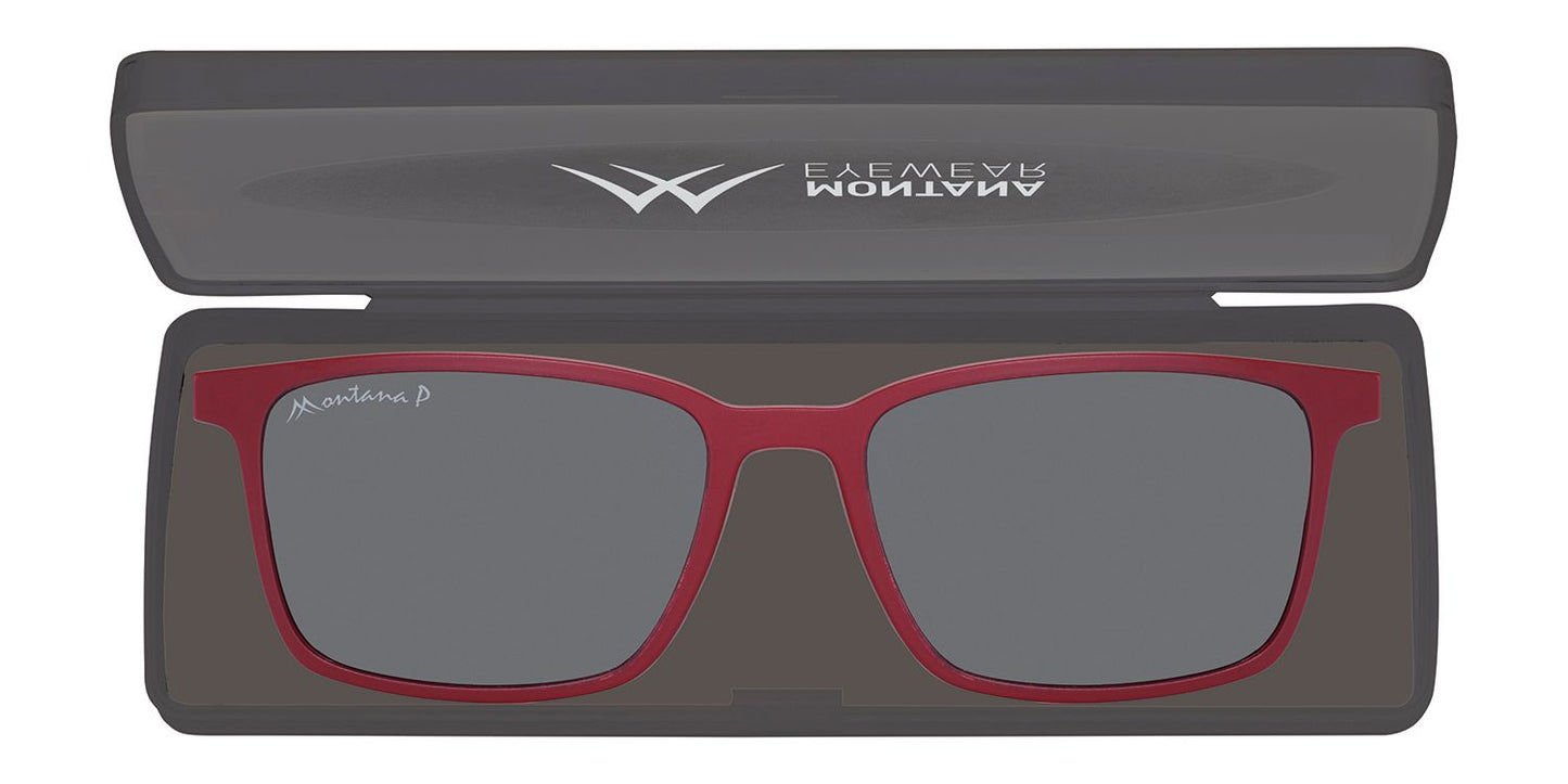 Montana Leesbril/zonnebril MRC3C + Clip-on Rood