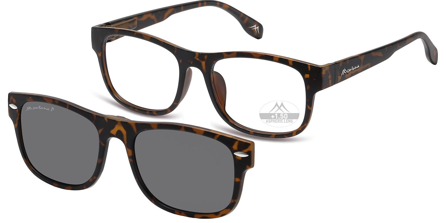 Montana Leesbril/zonnebril MRC1A + Clip-on Turtle