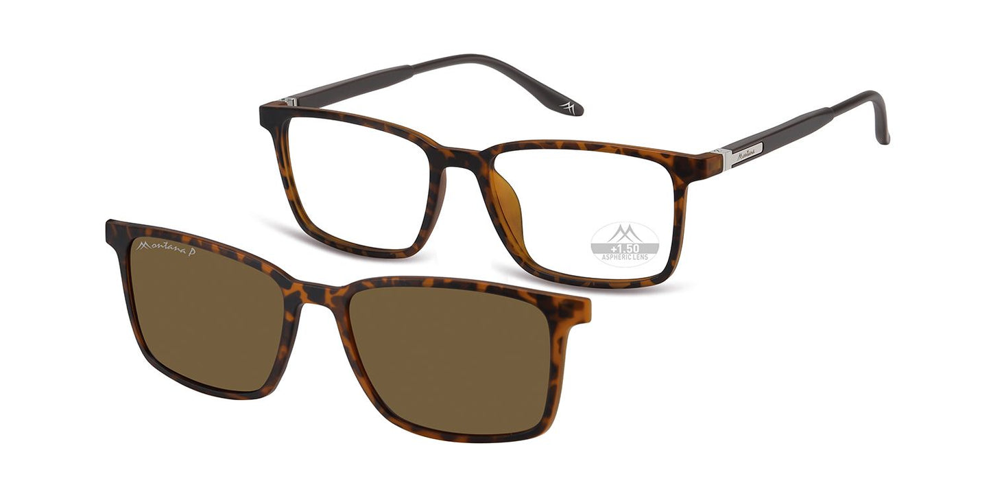 Montana Leesbril/zonnebril MRC3A + Clip-on Turtle