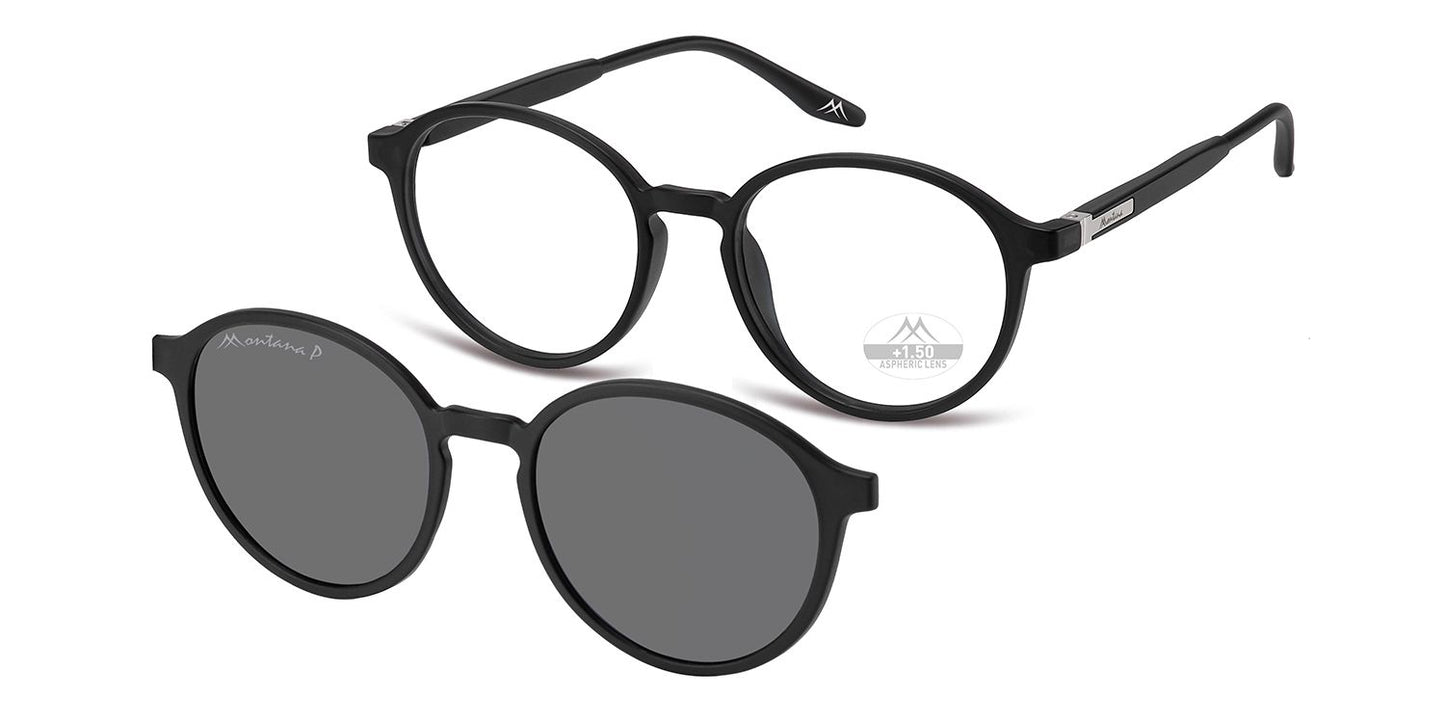 Montana Leesbril/zonnebril MRC4 + Clip-on Zwart